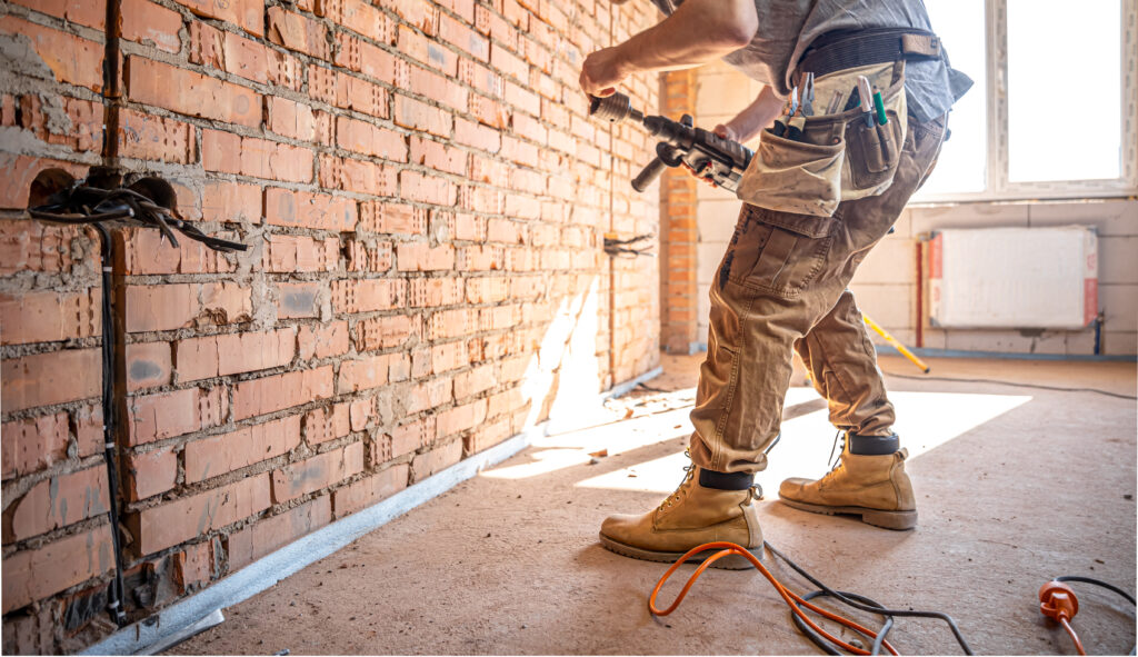 Property maintenance team carrying out building repairs and home renovations